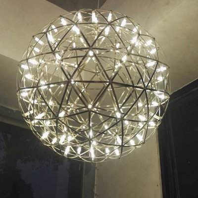 CGC FAWKES Cool White Chrome Extra Large 60cm Silver Starburst Chandelier