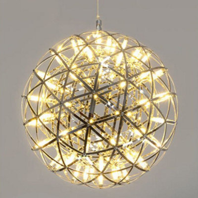CGC FAWKES Warm White Chrome XXXX Large 120cm Silver Starburst Chandelier