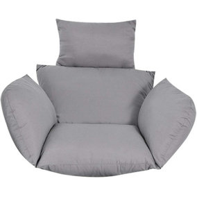 CGC Grey Replacement Outdoor Garden Egg Chair Cushion and Neck Rest