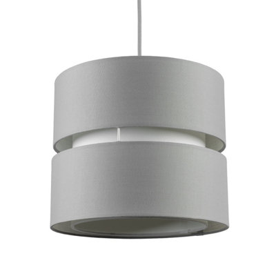 CGC Grey Two Tier Bedroom Lounge Lamp Shade