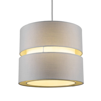 CGC Grey Two Tier Bedroom Lounge Lamp Shade