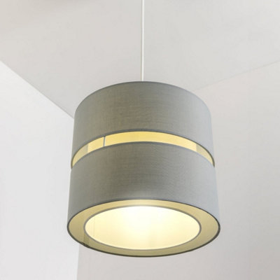 CGC Grey Two Tier Bedroom Lounge Lamp Shade
