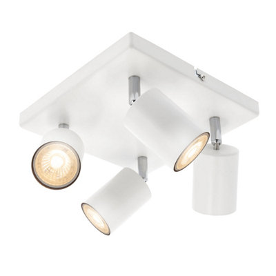 CGC JACK Square White Four Head GU10 Ceiling Spot Light