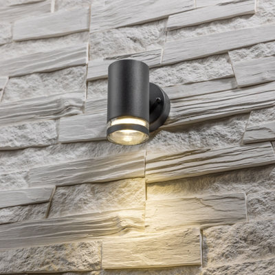 CGC JENNIFER Dark Grey Outdoor Single Spot Cylinder Wall Light