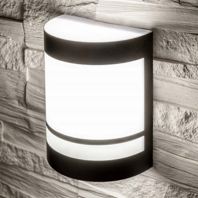 CGC KALA Black Stainless Steel Curved Outdoor Garden Wall Light