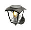 CGC LARA Black Solar Outdoor Wall Lantern PIR Motion Sensor Traditional Filament LED