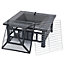 CGC Large 3 in 1 Luxury Square Garden Fire Pit BBQ & Ice Bucket