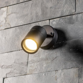 CGC LEON Black Stainless Steel Adjustable Outdoor Wall Spotlight