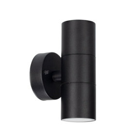 CGC LEON Black Stainless Steel GU10 Up and Down Outdoor Wall Light IP44