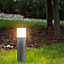 CGC Lighting Modern Contemporary Brushed Dark Grey Mains-powered 1 lamp LED Outdoor Post light (H)400mm