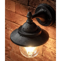 CGC Lighting Non-adjustable Matt Black Mains-powered LED Outdoor Modern Contemporary Wall light 0lm (Dia)18cm