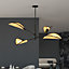 CGC Lotus 4 Black/Rattan Ceiling Lamp Light