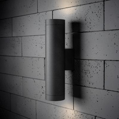 CGC LUCAS Dark Grey Anthracite Extra Long GU10 Double Up and Down Outdoor Wall Light Spotlight IP44 Aluminium