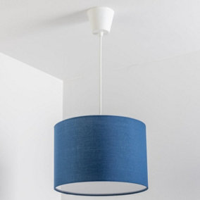 CGC LUCIA Navy Blue Fabric Ceiling Shade With Frosted Diffuser