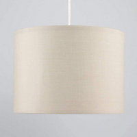 CGC Luxury Cream & Silver Inner Round Cotton Pendant Drum Lamp Shade