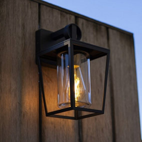 CGC MYLA Black Modern Outdoor Wall Light Lantern