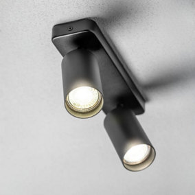 CGC NELL Twin Black Round Spotlight With Adjustable Head