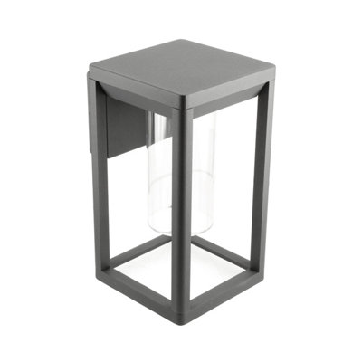 CGC Outdoor Outside Wall Light Anthracite Grey E27 Lantern Clear ...