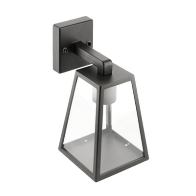 CGC Outdoor Outside Wall Light Black Clear Diffuser Traditional Porch ...