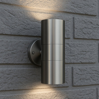 CGC Outdoor Outside Wall Light Stainless Steel GU10 Security Porch Up & Down Beam
