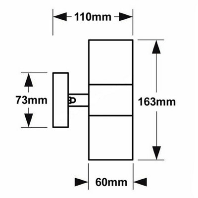 CGC Outdoor Outside Wall Light Stainless Steel GU10 Security Porch Up & Down Beam