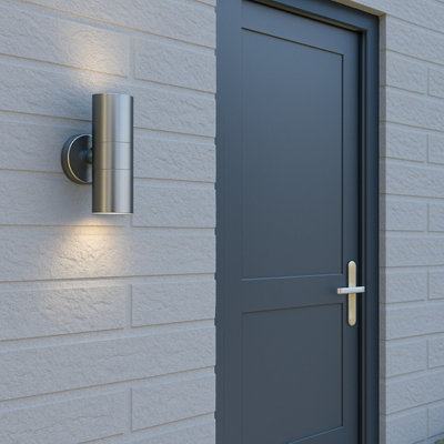 CGC Outdoor Outside Wall Light Stainless Steel GU10 Security Porch Up & Down Beam
