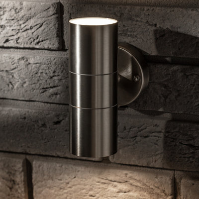 CGC Outdoor Outside Wall Light Stainless Steel GU10 Security Porch Up & Down Beam
