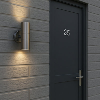 CGC Outdoor Outside Wall Light Stainless Steel GU10 Security Porch Up & Down Beam