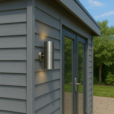 CGC Outdoor Outside Wall Light Stainless Steel GU10 Security Porch Up & Down Beam