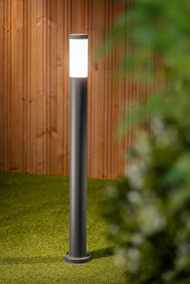 CGC Outdoor Post Pathway Light 1m Anthracite Dark Grey Opal Diffuser Garden