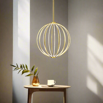 CGC PARAPLU 3 Globe 45cm Satin Gold LED Ceiling Pendant Light