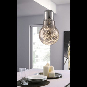 CGC PIPER Extra Large Silver LED Pendant Light Bulb
