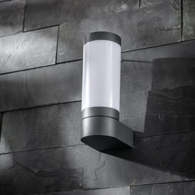 CGC ROME Anthracite Dark Grey E27 Outdoor Wall Light Opal Diffuser IP44