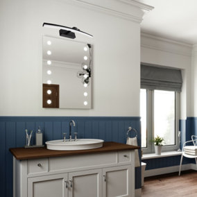 CGC RUBY Black Curved IP44 Bathroom Mirror Wall Light 12W