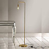 CGC Satin Brass Curved Industrial Metal Floor Lamp
