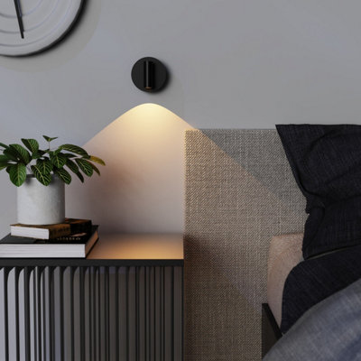 CGC SCARLET Black Adjustable Head LED Rechargeable Magnetic USB Reading Bedside Wall Light