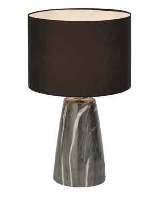 CGC SIRI Grey Marble Table Lamp with Black Shade