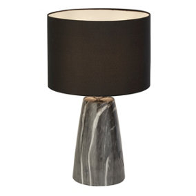 CGC SIRI Grey Marble Table Lamp with Black Shade