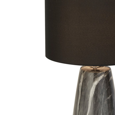 CGC SIRI Grey Marble Table Lamp with Black Shade