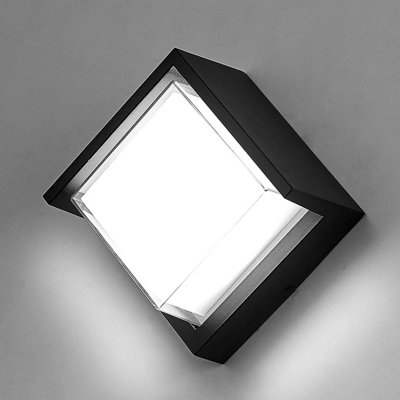 CGC Square Black & White LED Outdoor Garden Porch Wall Or Ceiling Light