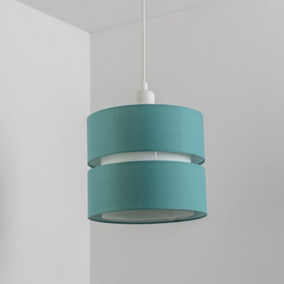 CGC Two Tier Teal Layer Lampshade Shade 30cm Ceiling Pendant Table Lamp Bedside Bedroom Lounge Hallway Kitchen