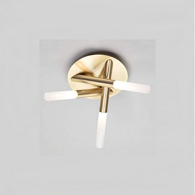 CGC VICKI Satin Brass Triple Cross Tube Ceiling Light