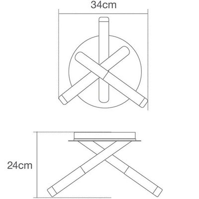 CGC VICKI Satin Brass Triple Cross Tube Ceiling Light