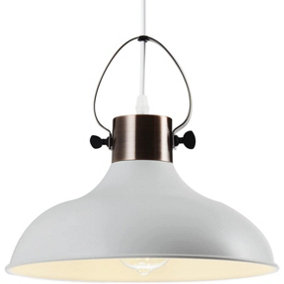 CGC White Dome Ceiling Kitchen Island Light With Brushed Brass Accents