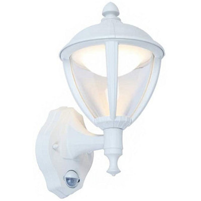 CGC White Outdoor Garden Porch LED Wall Lantern Light With Motion Sensor