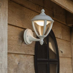 CGC White Outdoor LED Wall Coach Lantern Garden Light