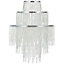 CGC XL Chandelier Light Shade for Ceiling Pendant Light Easy Fit Crystal Lamp Shade Lampshade Diameter 22 cm 3 Tier Silver
