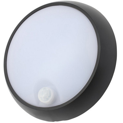 CGC ZARA Black Round Large Wall Or Ceiling Light With Motion Sensor