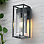 CGC ZOEY Anthracite Dark Grey E27 Outdoor Wall Light Clear Diffuser IP54