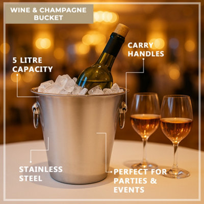 Champagne Cooler Elegant Stainless Steel | Vacu Vin A Inc
